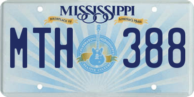 MS license plate MTH388
