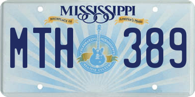MS license plate MTH389