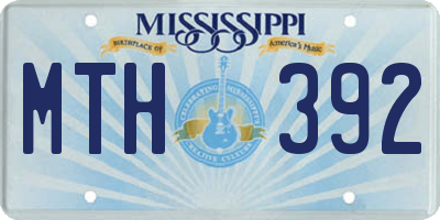 MS license plate MTH392