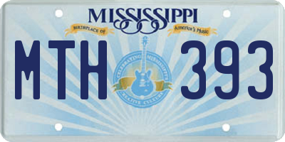 MS license plate MTH393
