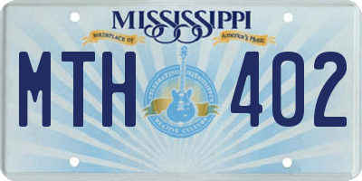 MS license plate MTH402