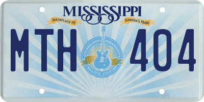 MS license plate MTH404