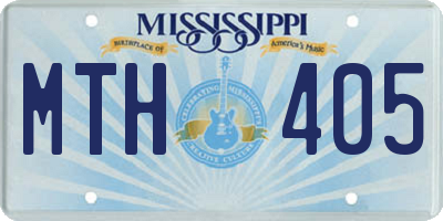 MS license plate MTH405