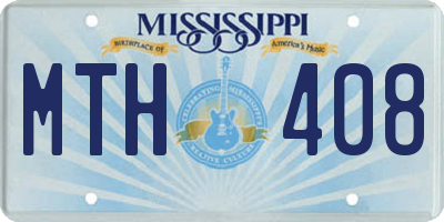 MS license plate MTH408