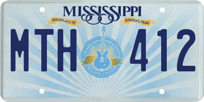 MS license plate MTH412