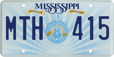 MS license plate MTH415
