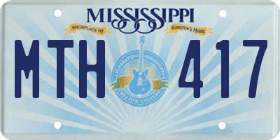 MS license plate MTH417