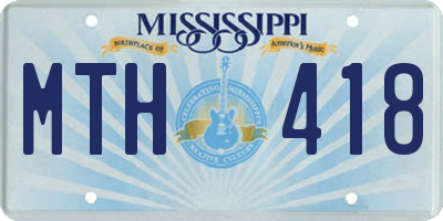 MS license plate MTH418