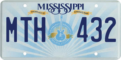 MS license plate MTH432
