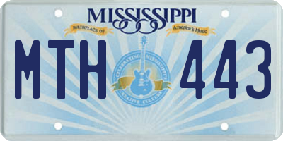 MS license plate MTH443
