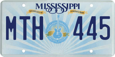 MS license plate MTH445