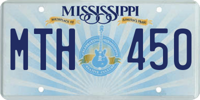 MS license plate MTH450