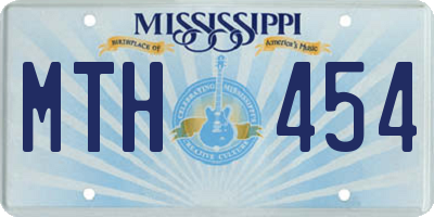 MS license plate MTH454