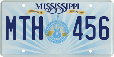 MS license plate MTH456