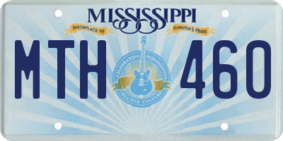 MS license plate MTH460