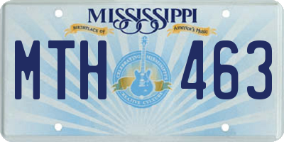 MS license plate MTH463
