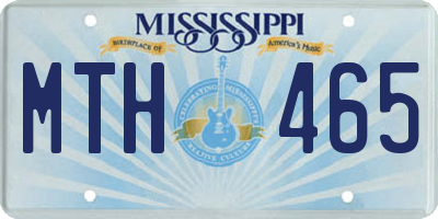 MS license plate MTH465