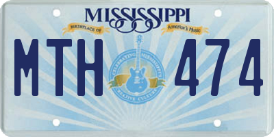 MS license plate MTH474