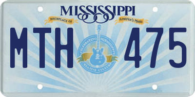 MS license plate MTH475