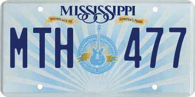 MS license plate MTH477