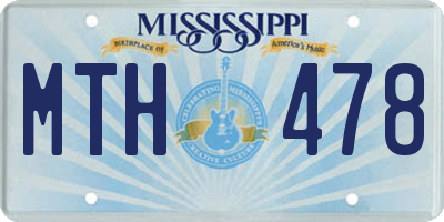 MS license plate MTH478