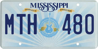 MS license plate MTH480