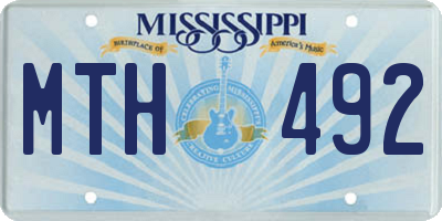 MS license plate MTH492