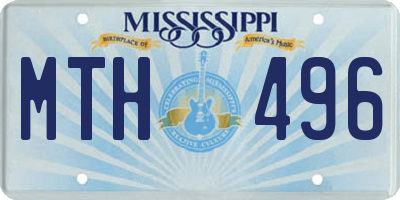 MS license plate MTH496