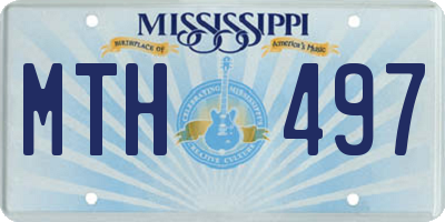 MS license plate MTH497