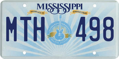MS license plate MTH498