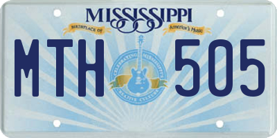 MS license plate MTH505
