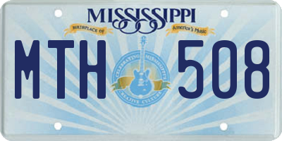 MS license plate MTH508