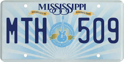 MS license plate MTH509