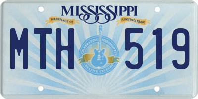 MS license plate MTH519