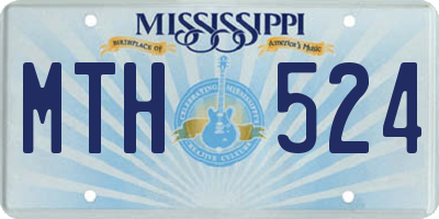 MS license plate MTH524