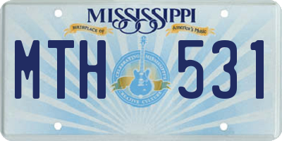 MS license plate MTH531