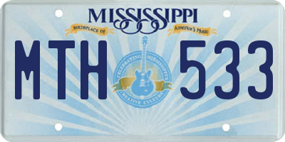 MS license plate MTH533