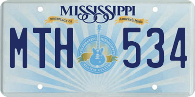 MS license plate MTH534