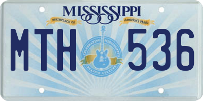 MS license plate MTH536