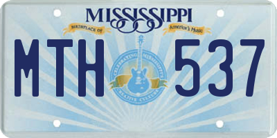 MS license plate MTH537