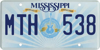 MS license plate MTH538