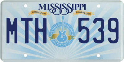MS license plate MTH539