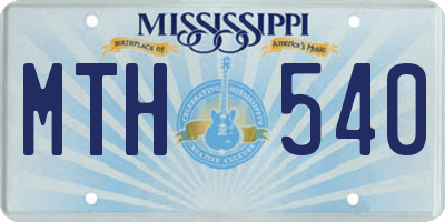 MS license plate MTH540