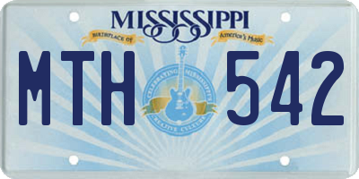 MS license plate MTH542