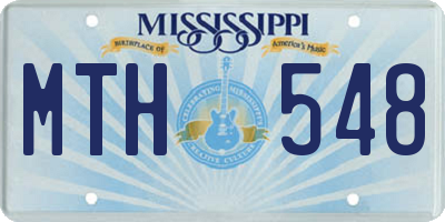 MS license plate MTH548