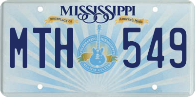 MS license plate MTH549