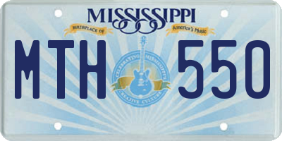 MS license plate MTH550