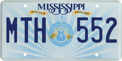 MS license plate MTH552