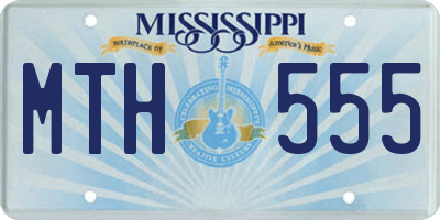 MS license plate MTH555