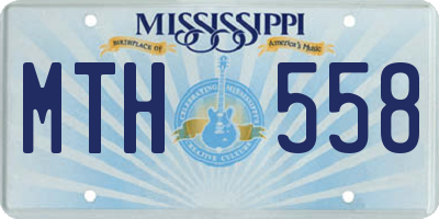 MS license plate MTH558